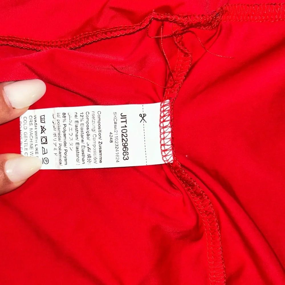 SHEIN Mini Shorts Vibrant Red Swimwear XS